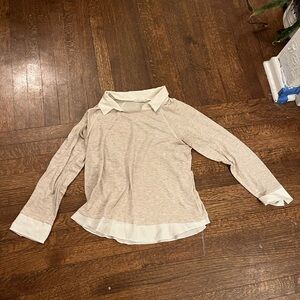 Pebble and Stone Beige Long Sleeve Top
